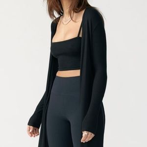 NWT Joah brown Luna Cardigan black
